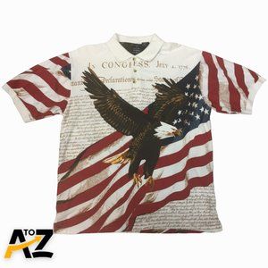 Cotton Traders Sport Mens Polo Shirt Size L White Short Sleeves Collared Eagle U